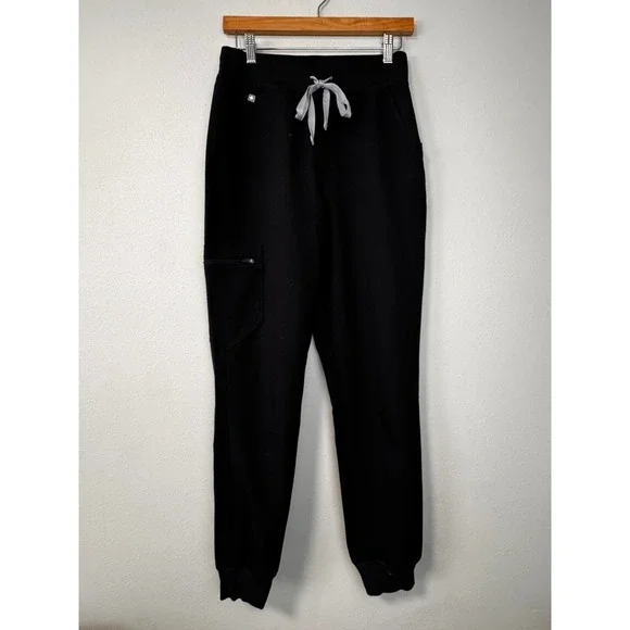 FIGS Zamora Jogger Scrub Pants Womens Black FIONx Slim Fit Cargo Pocket Small - Picture 5 of 11